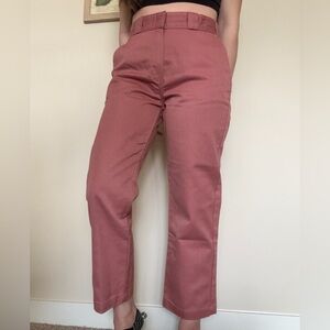 Dickies salmon faded red high rise straight leg trousers
